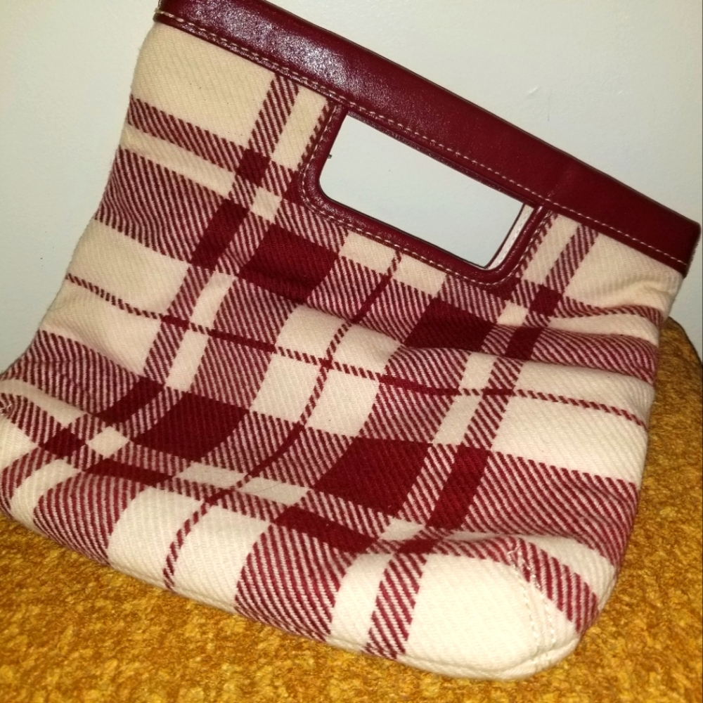 Banana Republic Plaid Wool Envelope Clutch